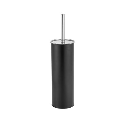 Toilet Brush and Metal Holder with Lid Black|Brosse à toilette et support en métal noir avec couvercle