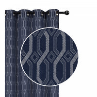 Jacquard Blackout Panel Chain link Navy Blue 84