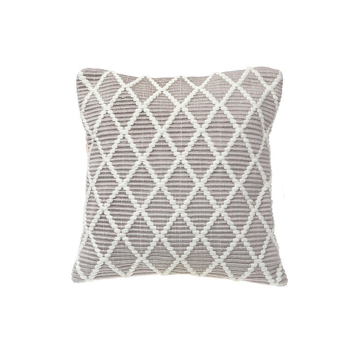 Ribbed Diamond Cushion Taupe - Set of 2
