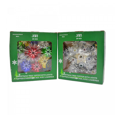 8" 10lt Star Tree Topper Clear Bulbs - Set of 2 Christmas Lights|Décoration pour cime d’arbre de 8 po en forme d’étoile à 10 lumières avec ampoules transparentes - ensemble de 2 jeux de lumières de Noël