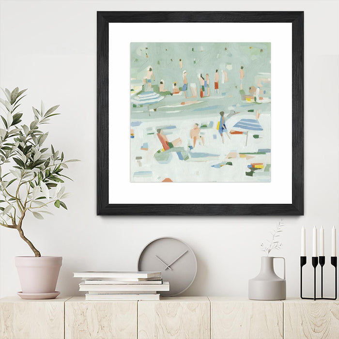 \"Summer Confetti Ii\" Matted and Framed Black 30x30 Wall Art