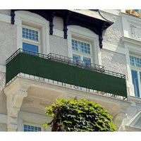Privacy Balcony Cover Green Drapes and Blinds