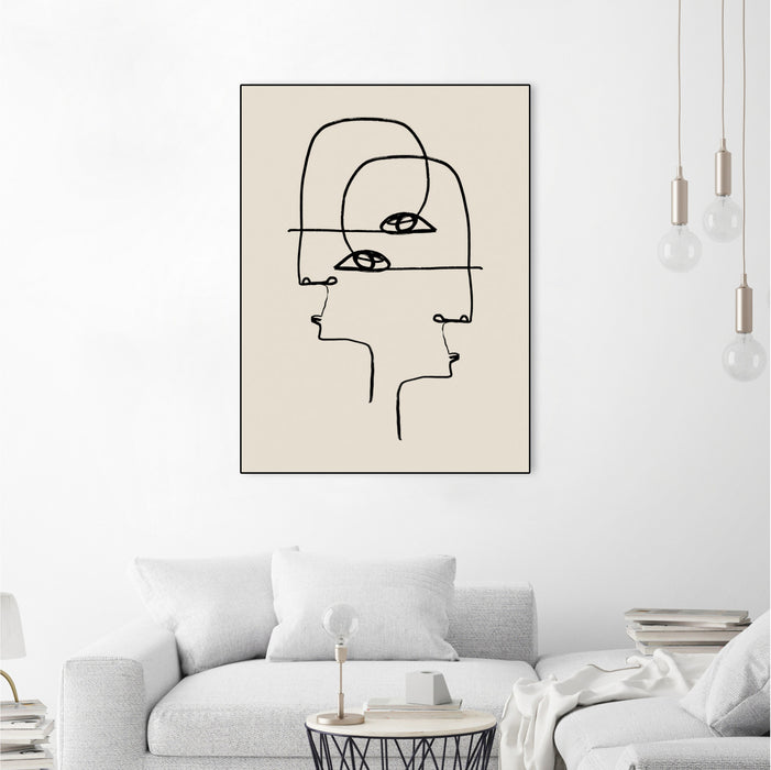 \"Faces\" Canvas Framed Black 30x40 Wall Art