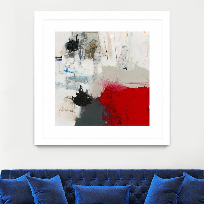 \"The Mountain Comes To You\" Matted and Framed White 36x36 Wall Art