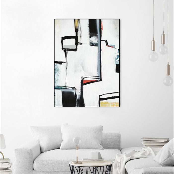 \"The A Line I\" Canvas Framed Black 30x40 Wall Art