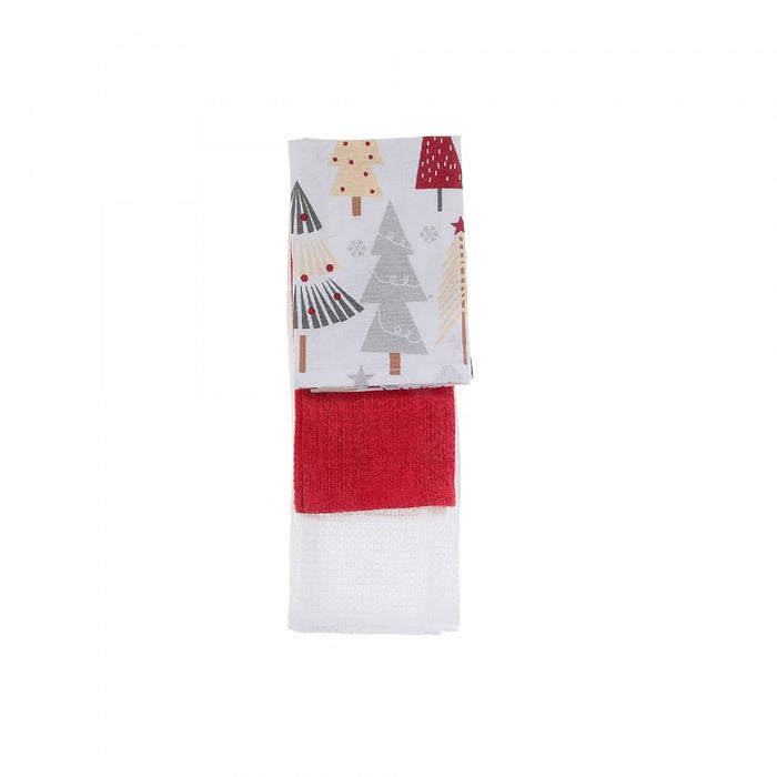 Dish Cloth Set of 3 Pcs Tree - Set of 2 Kitchen Linen