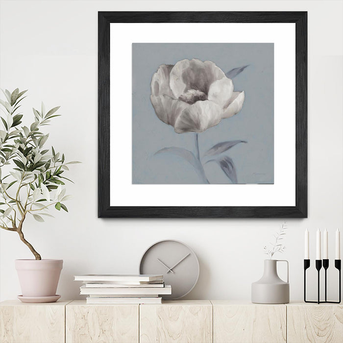 \"Floral Symposium I\" Matted and Framed Black 30x30 Wall Art