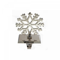 Chrome Metal Stocking Hanger Snowflake Christmas Tree