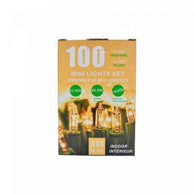 100 Lt Indoor Mini Light Set Clear Bulbs - Set of 2 Christmas Lights|Jeu de 100 petites lumières pour l’intérieur avec ampoules transparentes - ensemble de 2 jeux de lumières de Noël