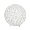 Elegant Designs Elipse 8 Inch Crystal Ball Sequin Table Lamp, White