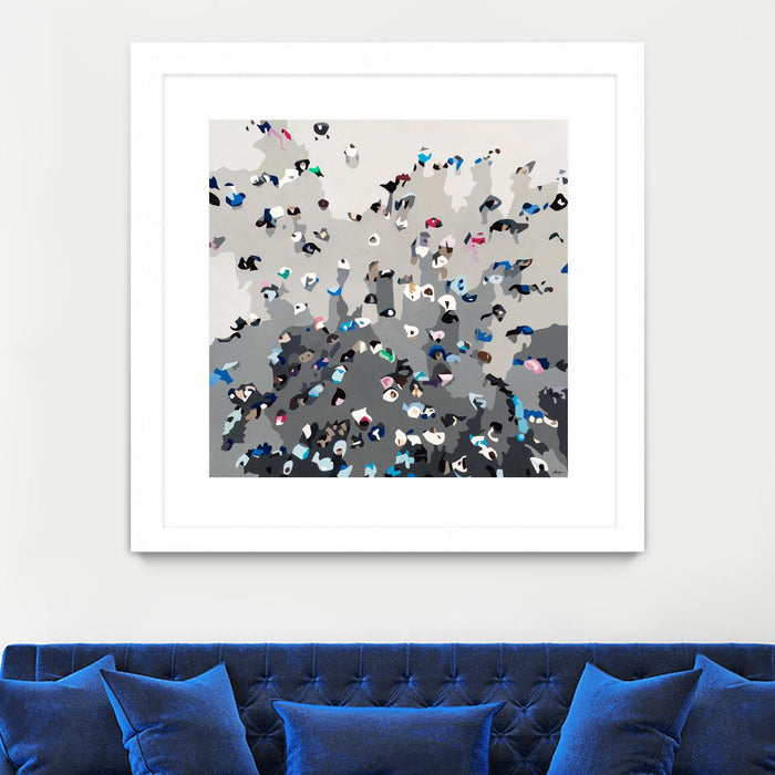 \"Crowd Sourcing\" Matted and Framed White 30x30 Wall Art