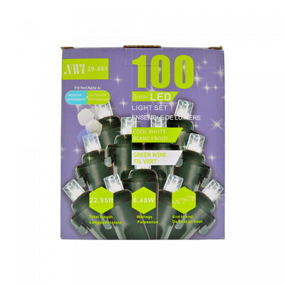 100 Lt 5mm LED Indoor/outdoor Light Set Clear Bulbs - Set of 2 Christmas Lights|Jeu de 100 lumières à DEL de 5 mm pour l’intérieur et l’extérieur avec ampoules transparentes - ensemble de 2 jeux de lumières de Noël