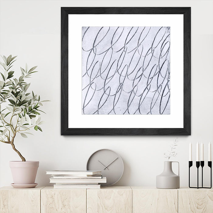 \"Contemplating Style\" Matted and Framed Black 30x30 Wall Art