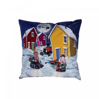 Velvet Cushion Snowmers 18 x 18 - Set of 2 Cushions
