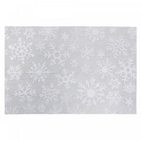 Vinyl Placemat Silver Snowflake on White - Set of 12