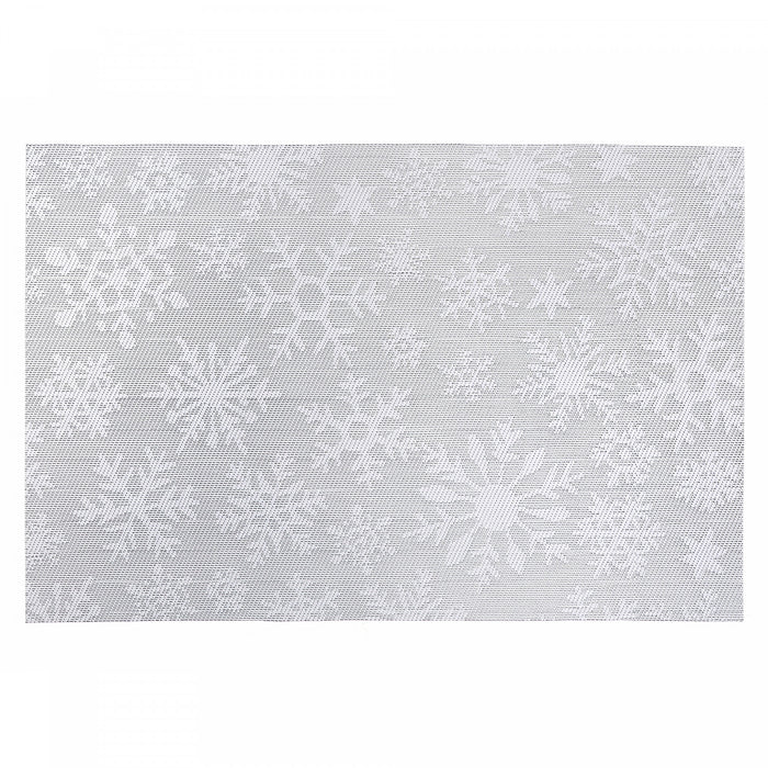 Vinyl Placemat Silver Snowflake on White - Set of 12