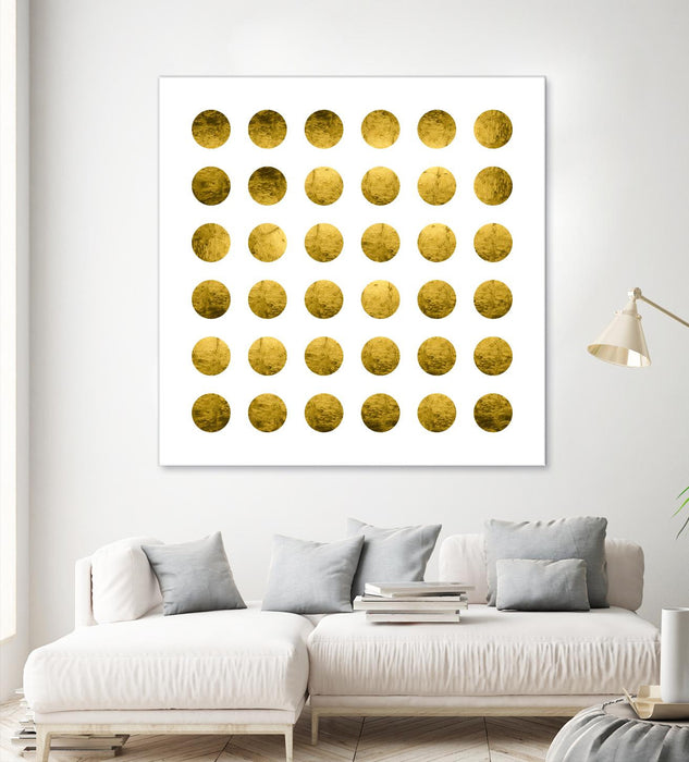 \"Golden Spots White\" Giant Art 72x72 Wall Art