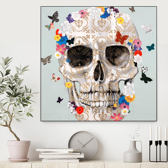 \"Party Favor\" Canvas Framed Black 20x20 Wall Art