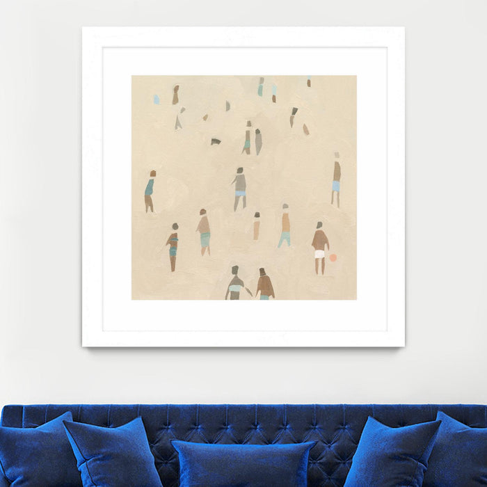 \"Beach Goer Iv\" Matted and Framed White 36x36 Wall Art