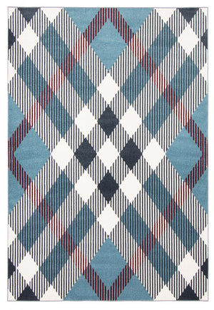 Kors Blue Machine Washable Area Rug - 8'0