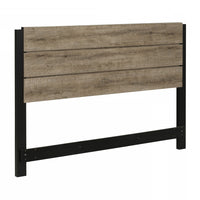 Munich Full Headboard - Weathered Oak and Matte Black 