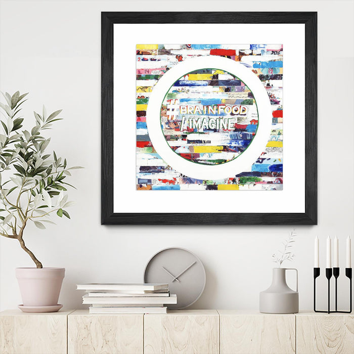 \"Smoke Circus Iv\" Matted and Framed Black 36x36 Wall Art