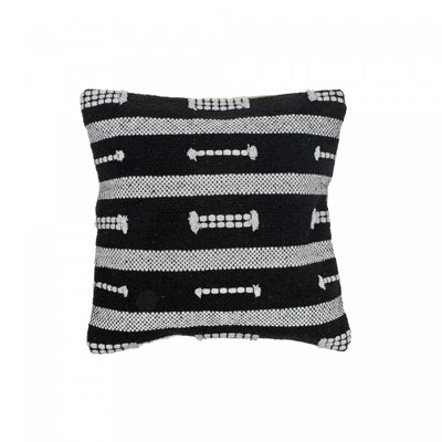 Cotton Handwoven Cushion Staple - Set of 2 Cushions|Coussin en coton tissé à la main à motif d’agrafes - ensemble de 2 coussins