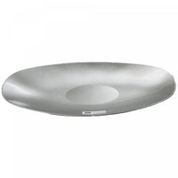 Oval Serving Tray with Handle Silver