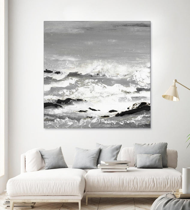 \"Rocks And Waves\" Giant Art 72x72 Wall Art