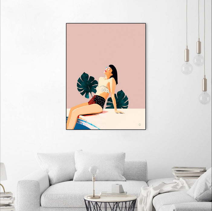 \"Sunday\" Canvas Framed Black 24x32 Wall Art