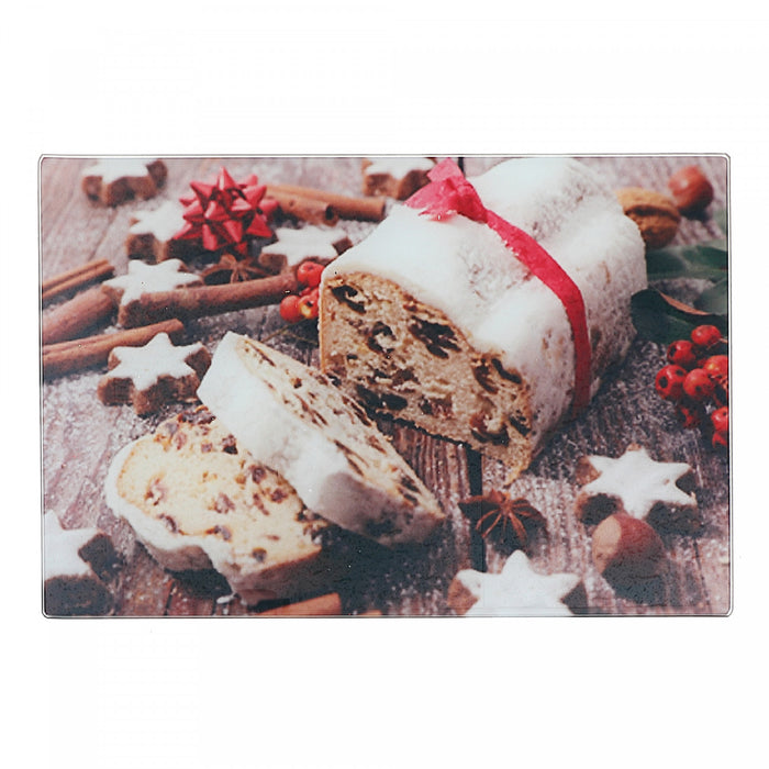Printed Glass Cutting Board Frosted Fruitcake - Set of 2
