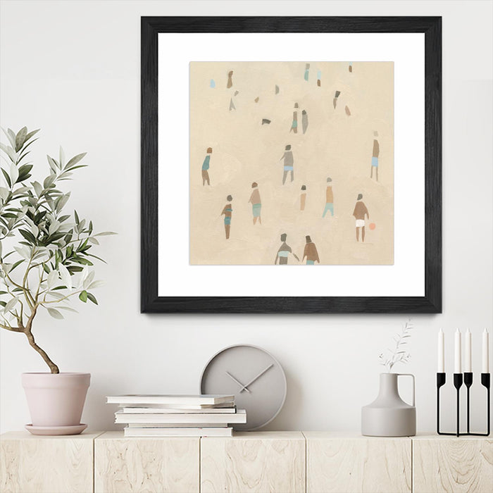 \"Beach Goer Iv\" Matted and Framed Black 30x30 Wall Art