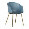 Flam Chair with Metal Legs - Blue/Gold 