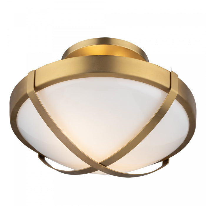 Cara Brushed Brass 2-Light Flush Mount