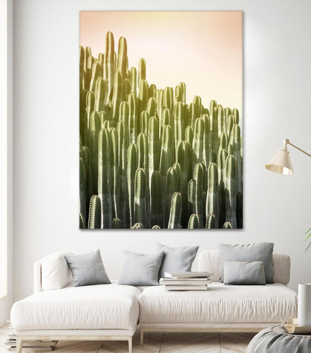 \"Pink Sky Cactus\" Giant Art 72x54 Wall Art