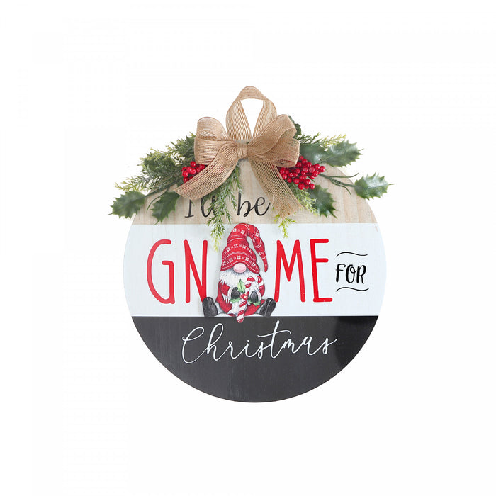 Ornament Wall Hanger with Garland I'll Be Gnome for Christmas