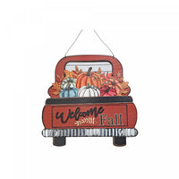 MDF Wall Hanger Truck with Pumpkins - Welcome Fall Wall Decor