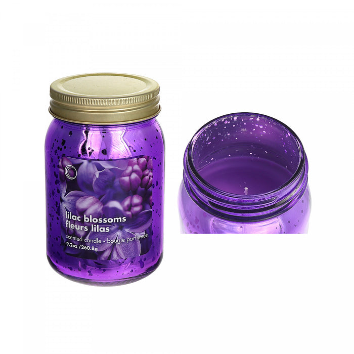 9.2oz Electroplated Mason Jar Candle Lilac Blossoms - Set of 2