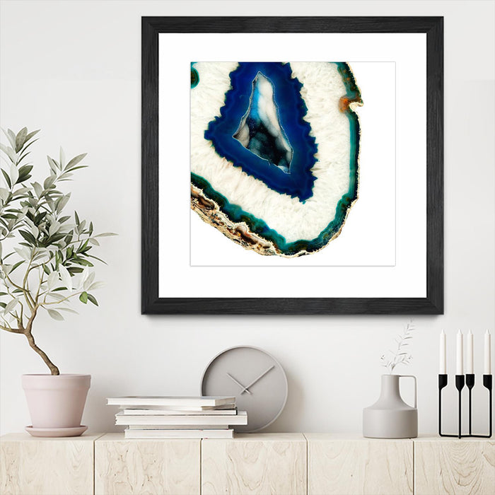 \"Mediterranean Agate A\" Matted and Framed Black 36x36 Wall Art