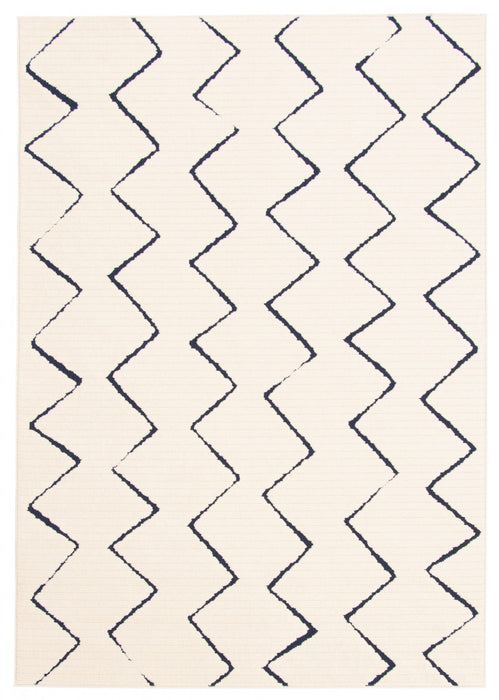 Kimi Blue-Ivory 4'7\" x 6'7\" Area Rug