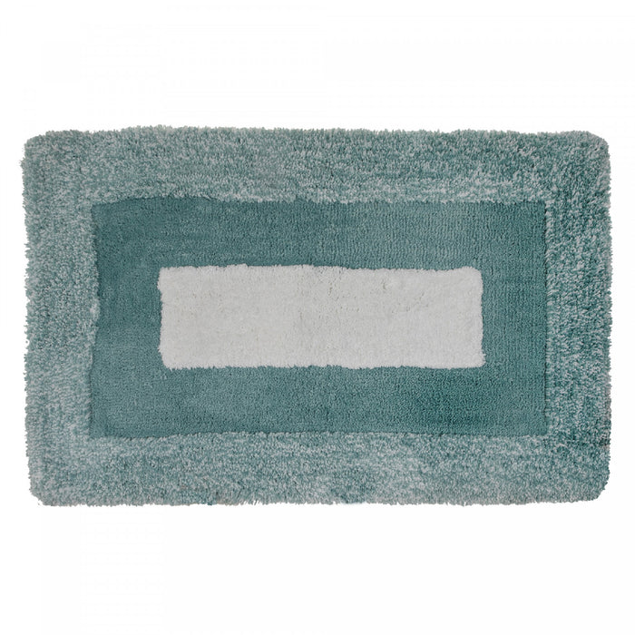 Microfibre Border Bathmat Blue 20 x 32 Bathmat