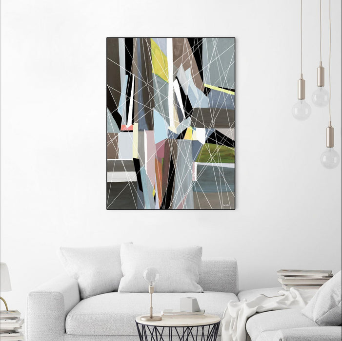 \"Oceanrain\" Canvas Framed Black 18x24 Wall Art