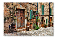 Charming Streets Of Old Mediterranean Towns 28x42 Wall Art Frame And Fabric Panel