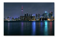 Toronto City At Night 24x36 Wall Art Frame And Fabric Panel