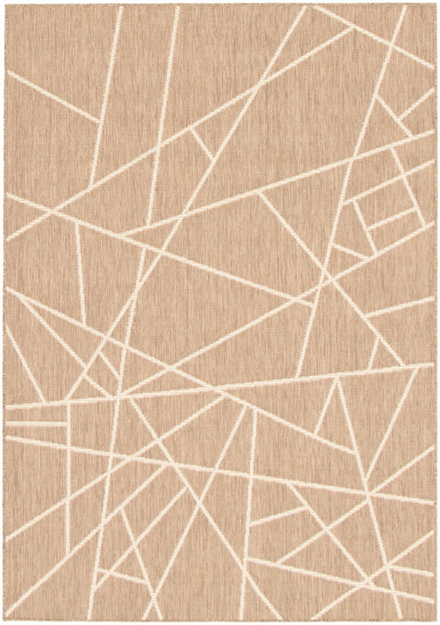 Sadie Abstract Taupe-Champagne Area Rug - 7'10\" x 10'2\"