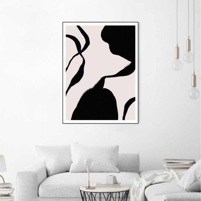\"Mouvement\" Canvas Framed Black 30x40 Wall Art