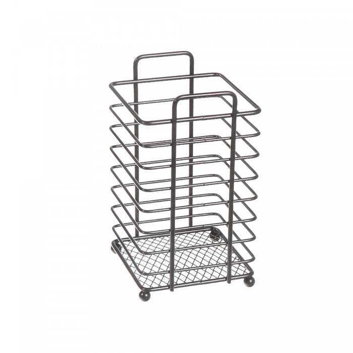 Black Metal Square Cutlery Holder Cookware