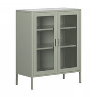 Crea Metal Mesh 2-Door Accent Cabinet - Sage Green 