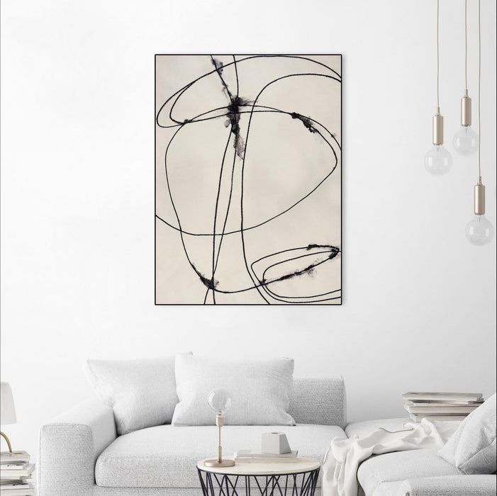 \"Tangled Ties\" Canvas Framed Black 24x32 Wall Art