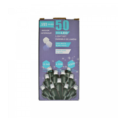 50 Lt 5mm LED Indoor Light Set Cool White Bulbs - Set of 2 Christmas Lights|Jeu de 50 lumières à DEL de 5 mm pour l’intérieur avec ampoules blanc froid - ensemble de 2 jeux de lumières de Noël